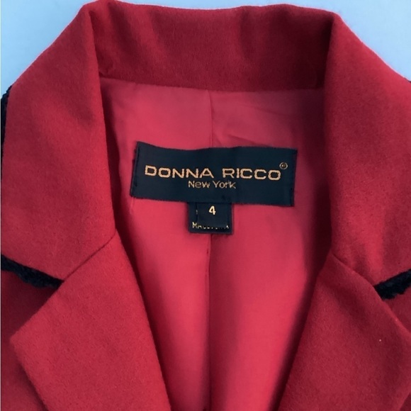 Donna Ricco Red  women’s Coat / Blazer Size 4 - Picture 11 of 12